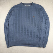 Vintage Tommy Hilfiger Strickpullover in Blau, Größe M – Herren