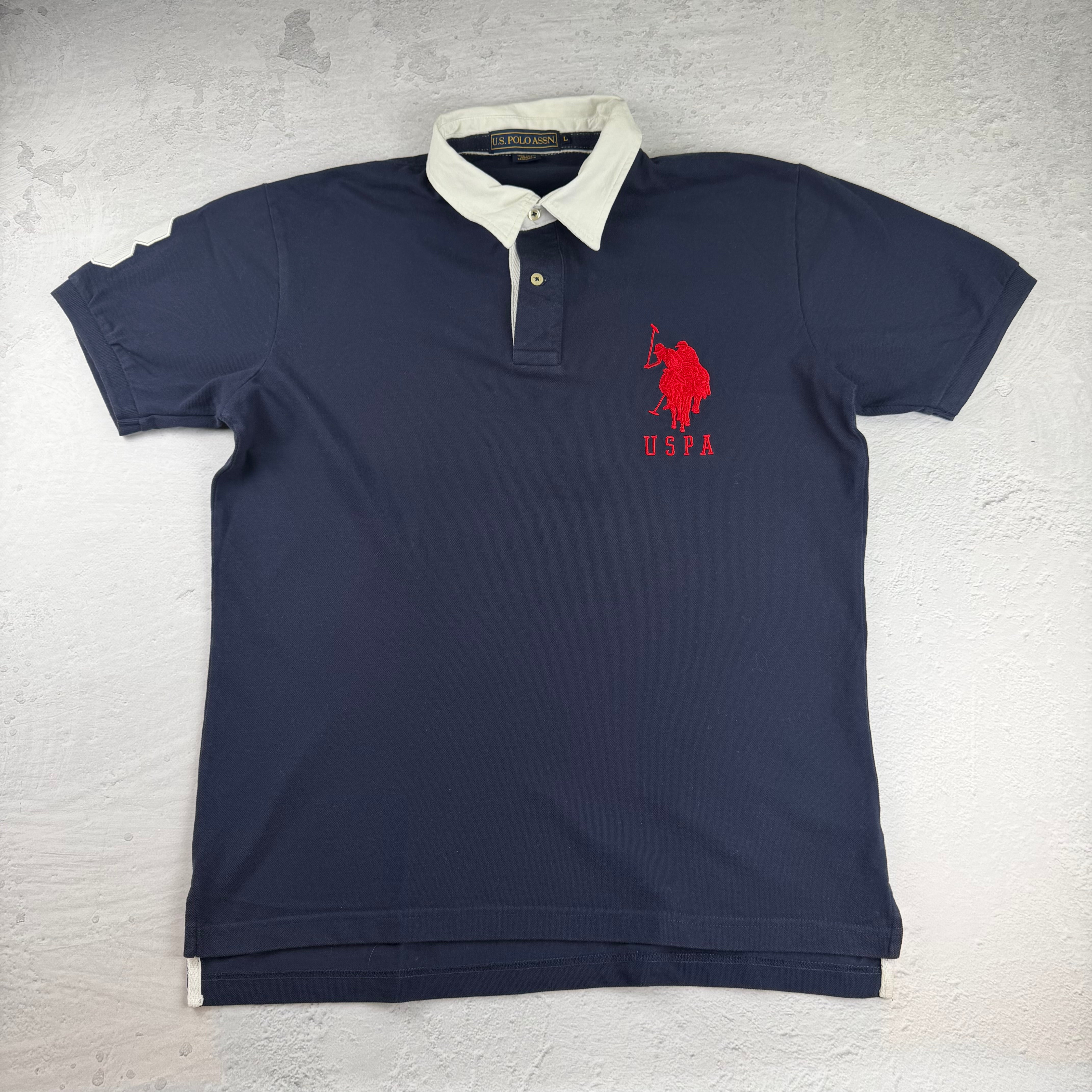 Vintage US Polo Poloshirt in Blau, Größe L – Herren, Bild 2