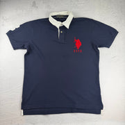 Vintage US Polo Poloshirt in Blau, Größe L – Herren, Bild 2