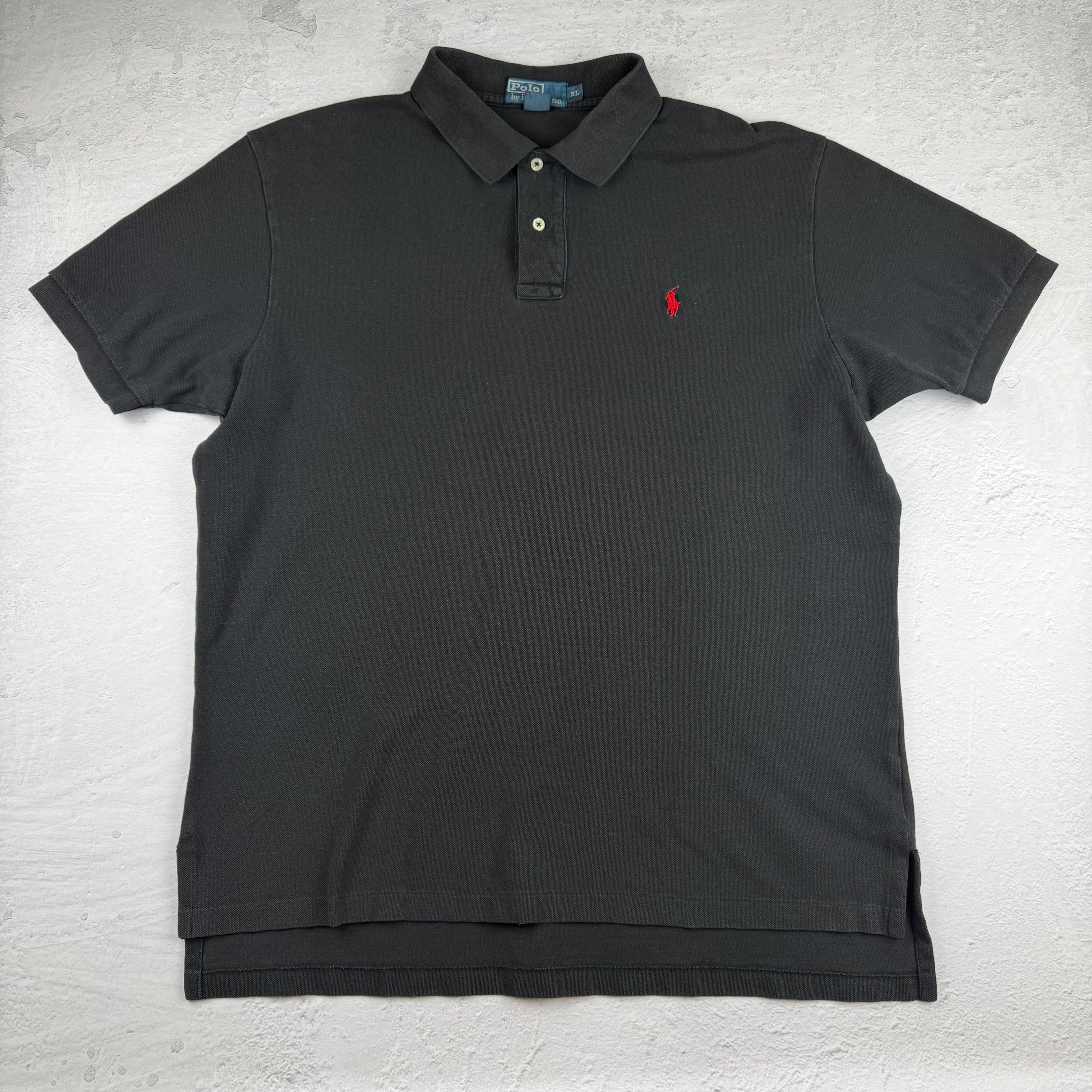 Vintage Ralph Lauren Poloshirt in Schwarz, Größe XL – Herren