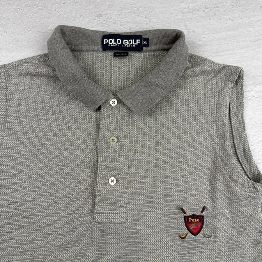 Vintage Ralph Lauren Poloshirt ärmellos in Grau, Größe XL – Damen, Bild 2