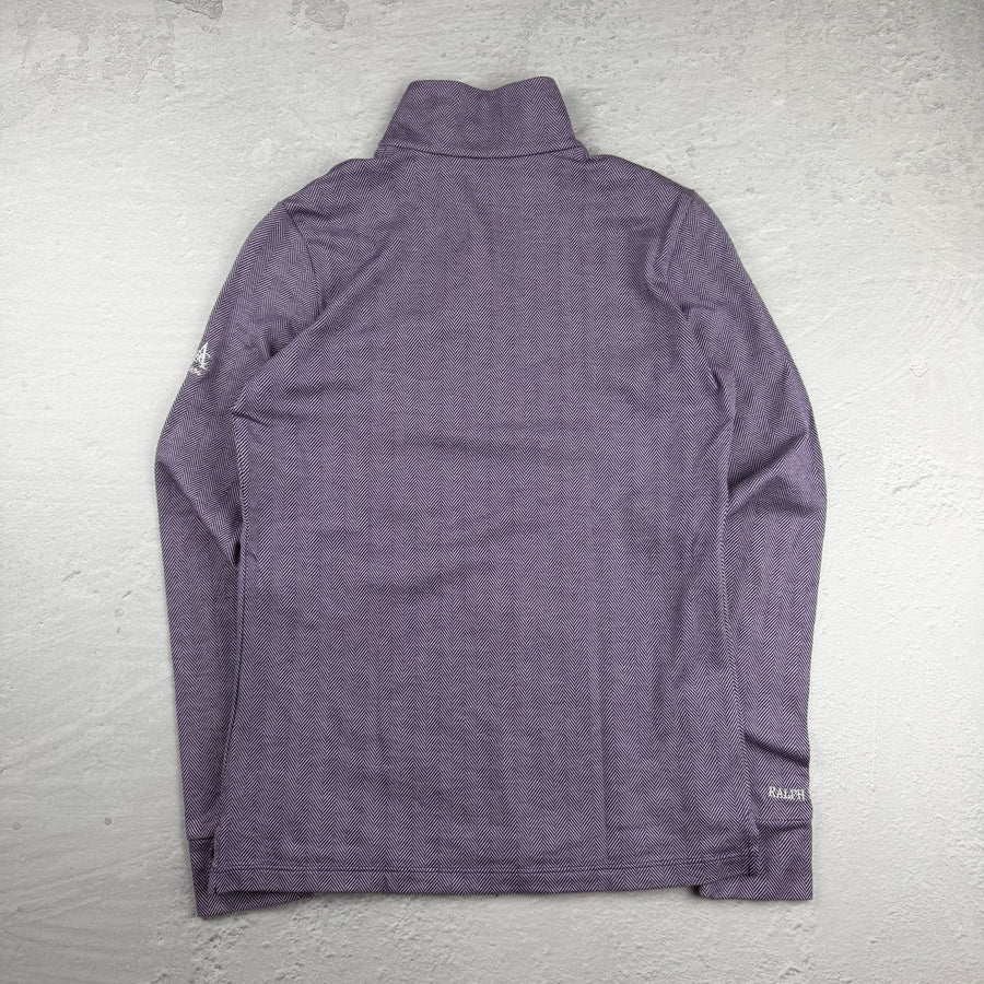 Vintage Ralph Lauren Quarter-Zip Sweatshirt in Lila, Größe M – Damen, Bild 4