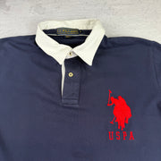 Vintage US Polo Poloshirt in Blau, Größe L – Herren, Bild 3