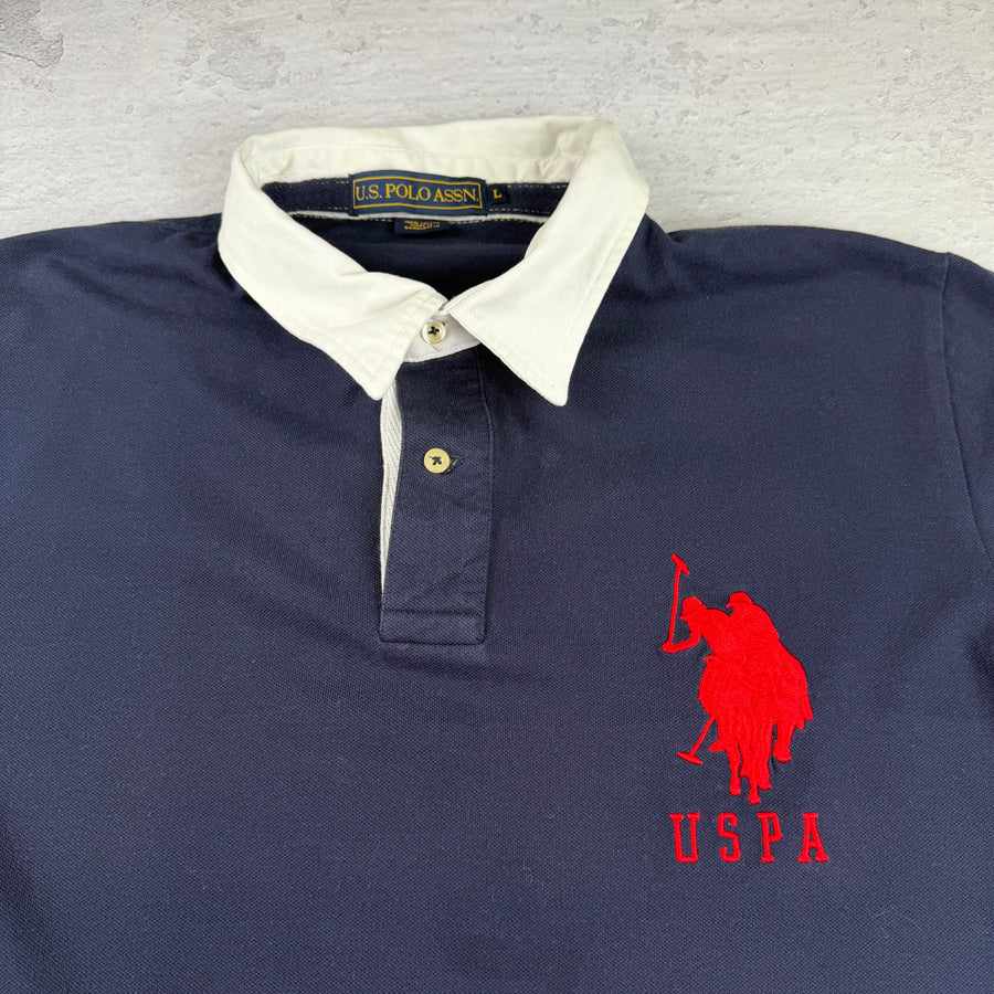 Vintage US Polo Poloshirt in Blau, Größe L – Herren, Bild 3