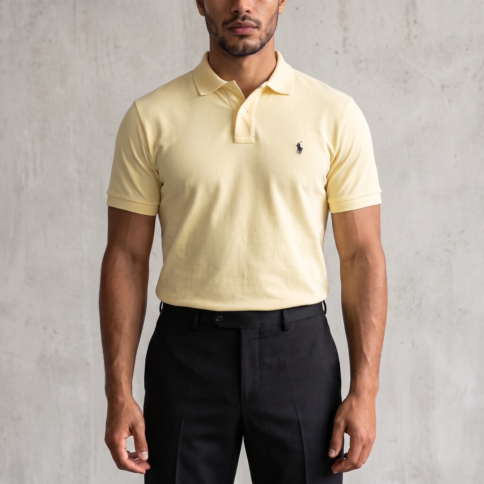Vintage Ralph Lauren Poloshirt in Gelb, Größe XL – Herren