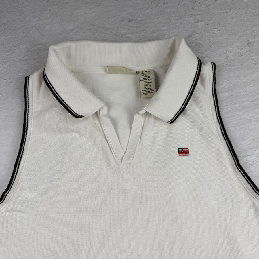Vintage Ralph Lauren Polohemd ärmellos in Weiß, Größe XL – Damen, Bild 3