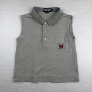 Vintage Ralph Lauren Poloshirt ärmellos in Grau, Größe XL – Damen