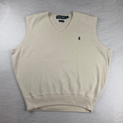 Vintage Ralph Lauren Strick-Weste in Beige, Größe M – Damen, Bild 2