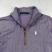 Vintage Ralph Lauren Quarter-Zip Sweatshirt in Lila, Größe M – Damen, Bild 2
