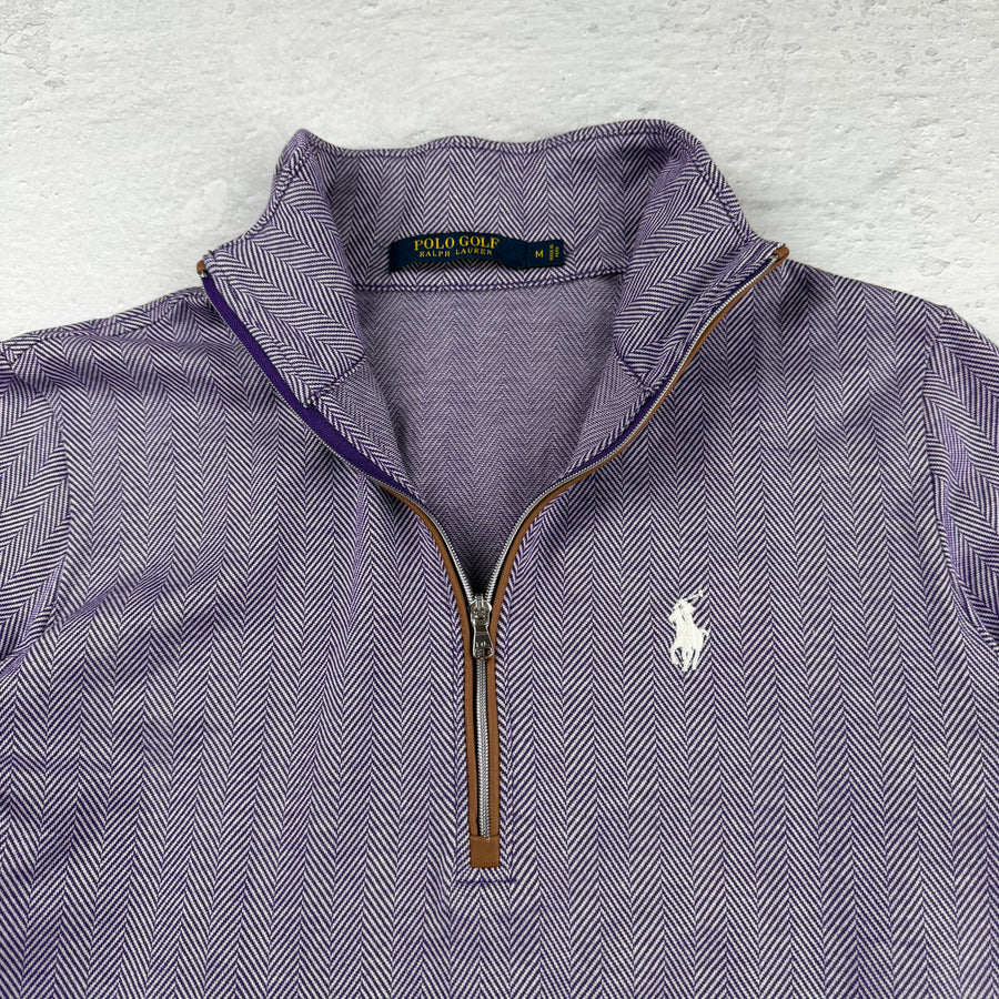 Vintage Ralph Lauren Quarter-Zip Sweatshirt in Lila, Größe M – Damen, Bild 2