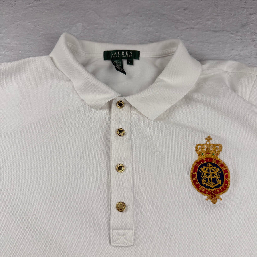 Vintage Ralph Lauren Poloshirt in Weiß, Größe XL – Damen, Bild 3