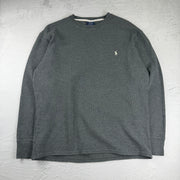 Vintage Ralph Lauren Waffle-Strickpullover in Grau, Größe XXL – Herren, Bild 2