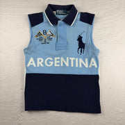 Vintage Ralph Lauren Poloshirt ärmellos in Blau, Größe S – Damen