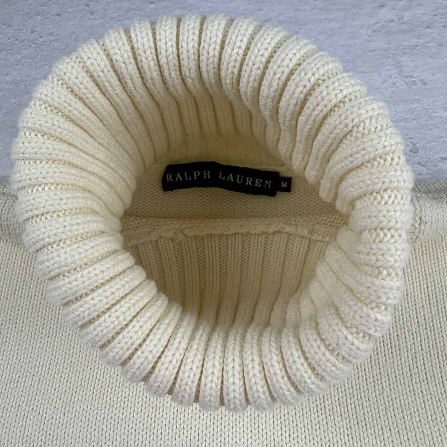 Vintage Ralph Lauren Rollkragenpullover in Weiß, Größe M – Damen, Bild 2