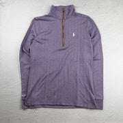 Vintage Ralph Lauren Quarter-Zip Sweatshirt in Lila, Größe M – Damen