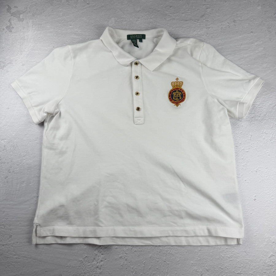 Vintage Ralph Lauren Poloshirt in Weiß, Größe XL – Damen, Bild 2