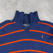 Vintage Ralph Lauren Strickpullover in Blau/Orange, Größe L – Herren, Bild 2