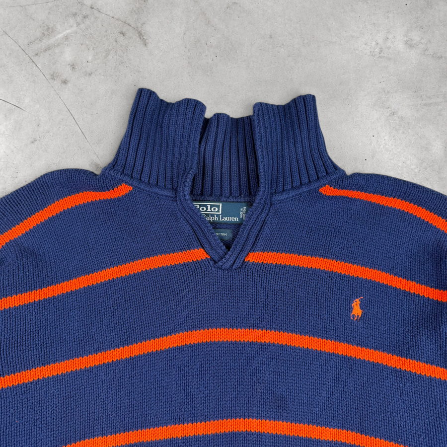 Vintage Ralph Lauren Strickpullover in Blau/Orange, Größe L – Herren, Bild 2
