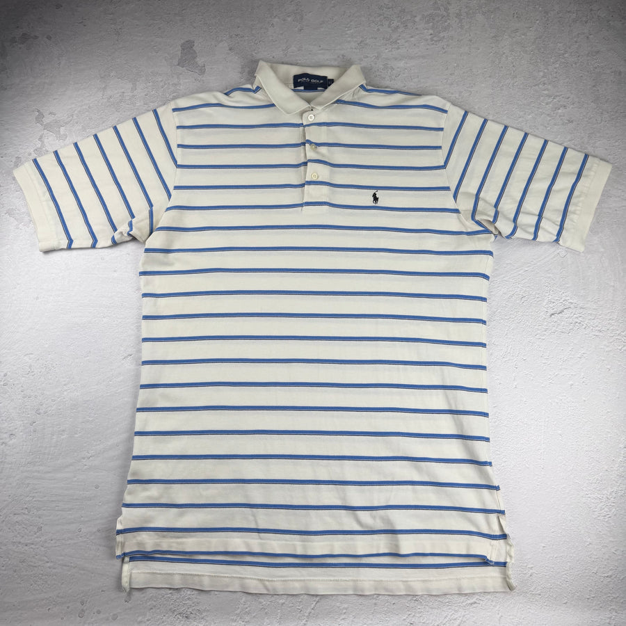 Vintage Ralph Lauren Poloshirt in Weiß/Blau, Größe XL – Herren, Bild 2