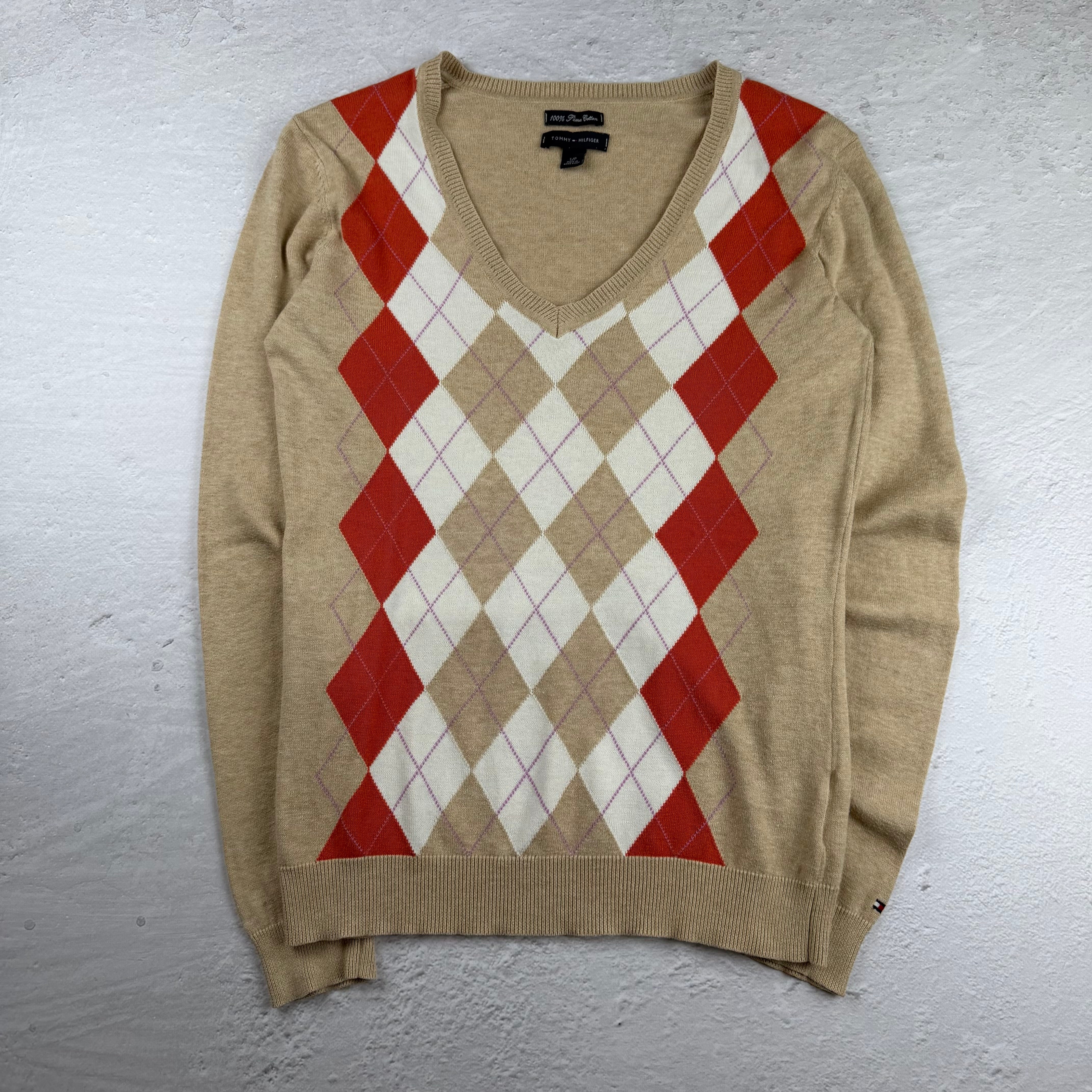 Vintage Tommy Hilfiger Sweatshirt in Beige, Größe S – Damen