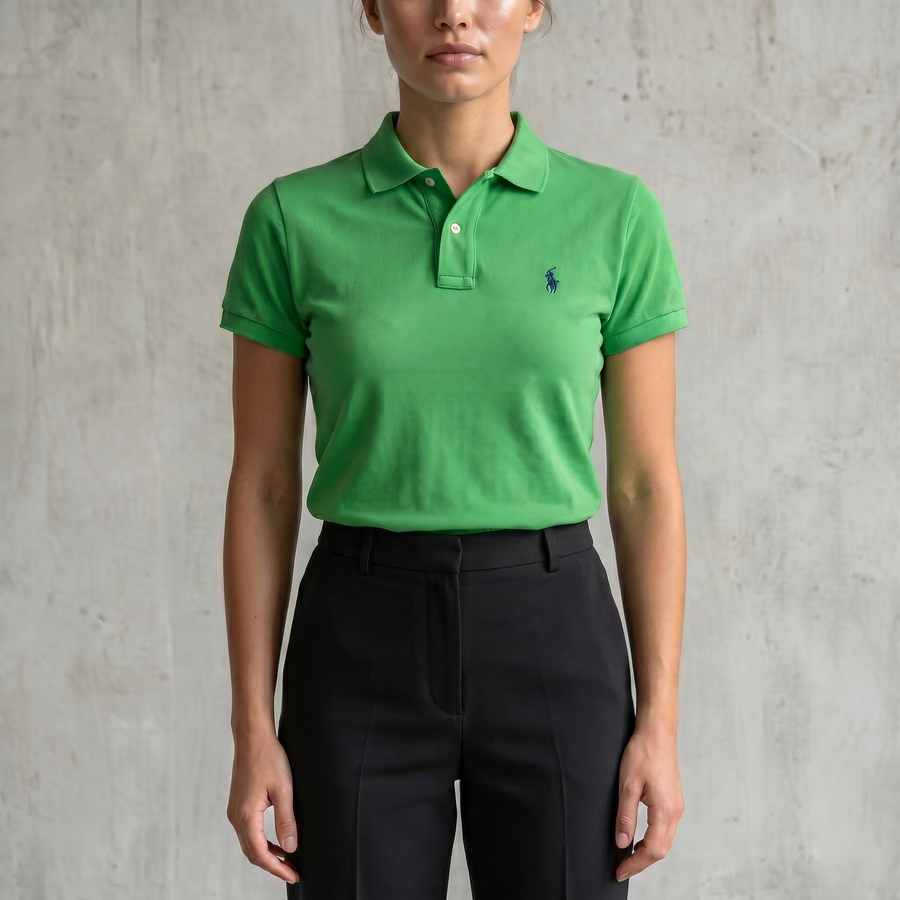 Vintage Ralph Lauren Polohemd in Grün, Größe L – Damen