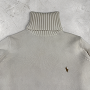 Vintage Ralph Lauren Strickpullover Rollkragen in Weiß, Größe M – Damen, Bild 2