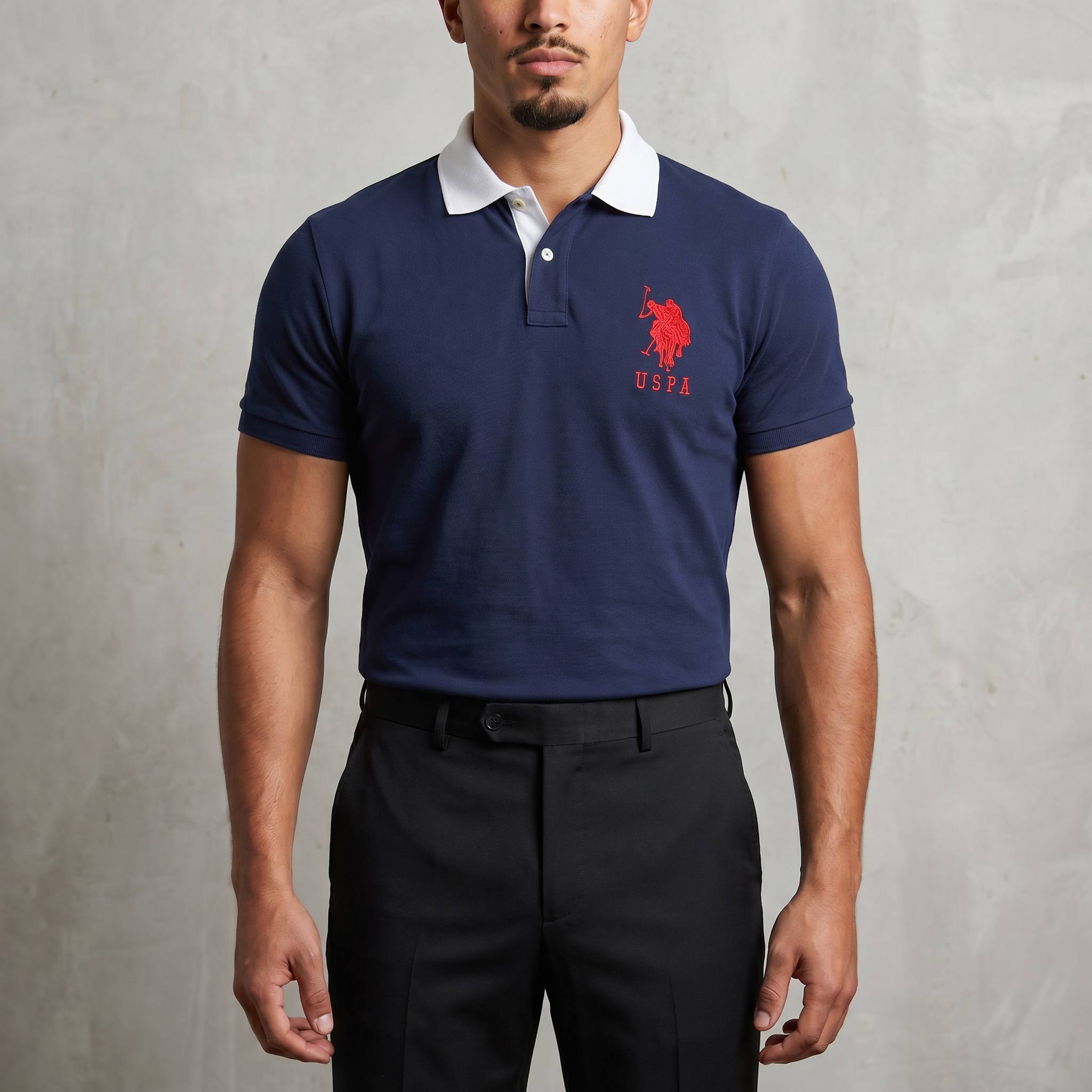 Vintage US Polo Poloshirt in Blau, Größe L – Herren