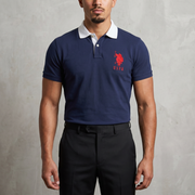 Vintage US Polo Poloshirt in Blau, Größe L – Herren