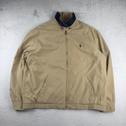 Vintage Ralph Lauren Harrington Jacke in Beige, Größe XL – Herren