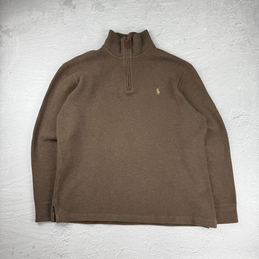 Polo Ralph Lauren Quarter-Zip Sweatshirt — Braun — S
