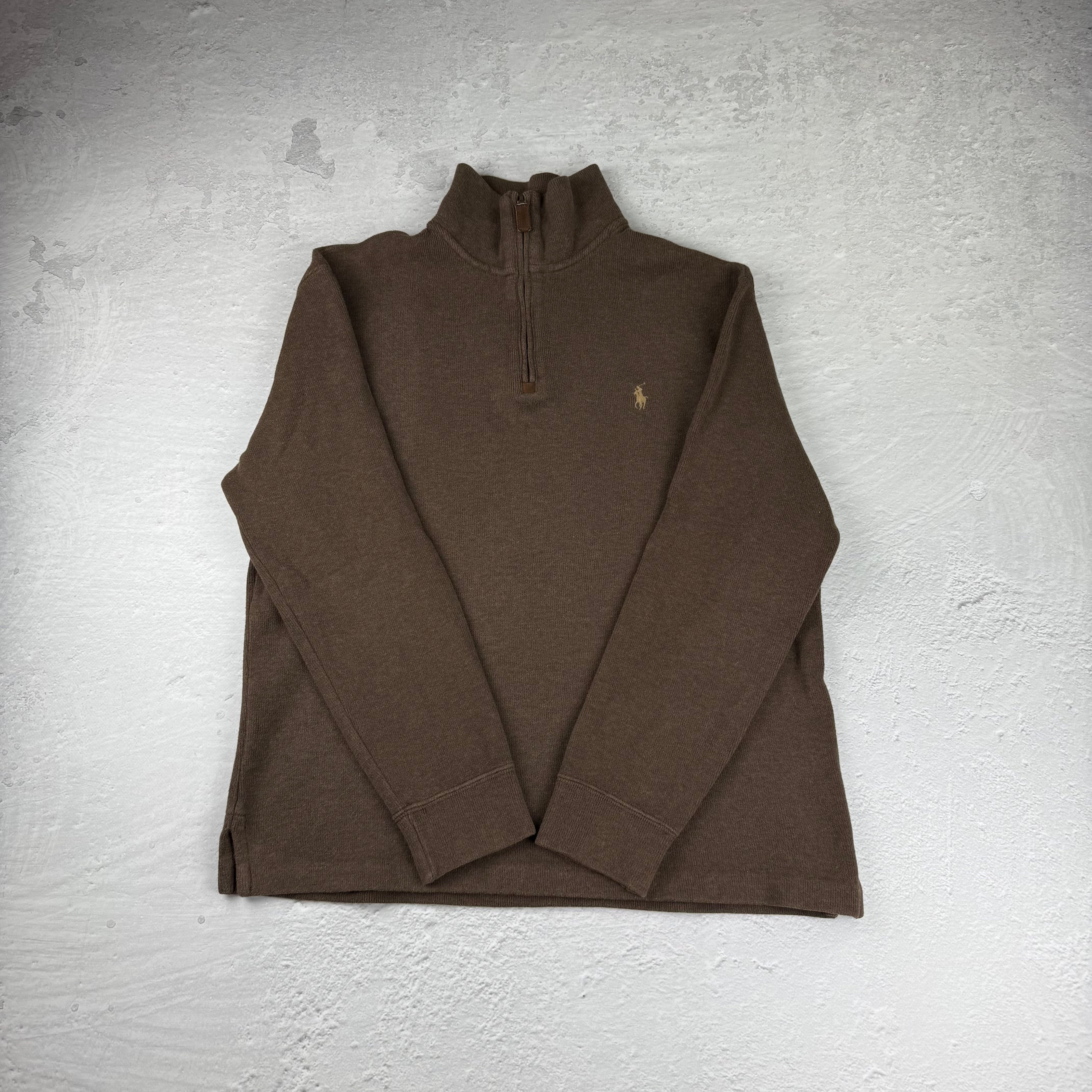 Polo Ralph Lauren Quarter-Zip Sweatshirt — Braun — S