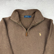 Polo Ralph Lauren Quarter-Zip Sweatshirt — Braun — S