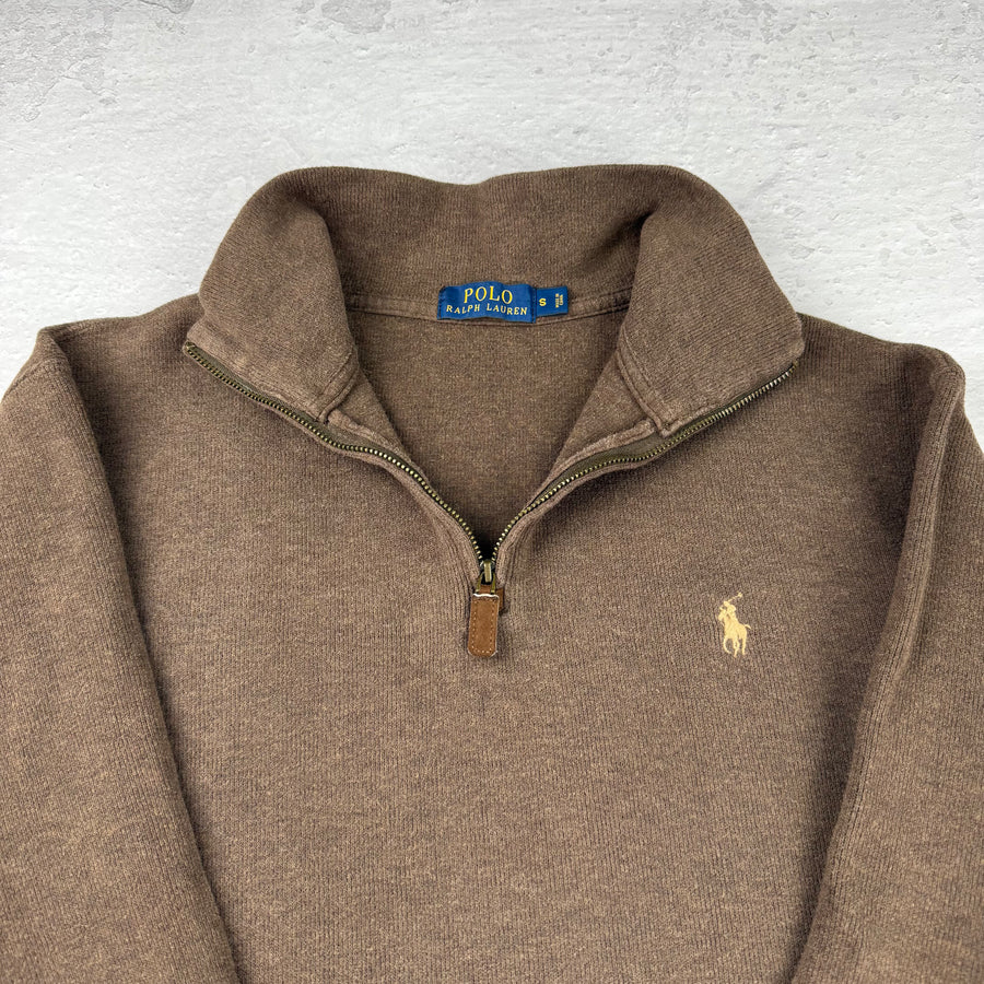 Polo Ralph Lauren Quarter-Zip Sweatshirt — Braun — S