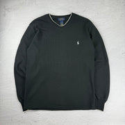 Polo Ralph Lauren V-Neck Sweatshirt — Schwarz — M
