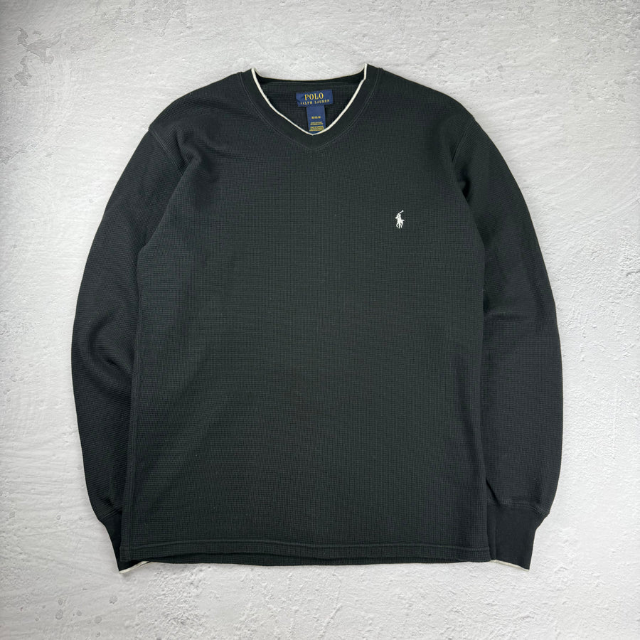 Polo Ralph Lauren V-Neck Sweatshirt — Schwarz — M
