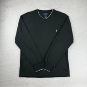 Polo Ralph Lauren V-Neck Sweatshirt — Schwarz — M