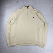 Polo Ralph Lauren Quarter-Zip Pullover — Beige — XL