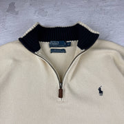 Polo Ralph Lauren Quarter-Zip Pullover — Beige — XL