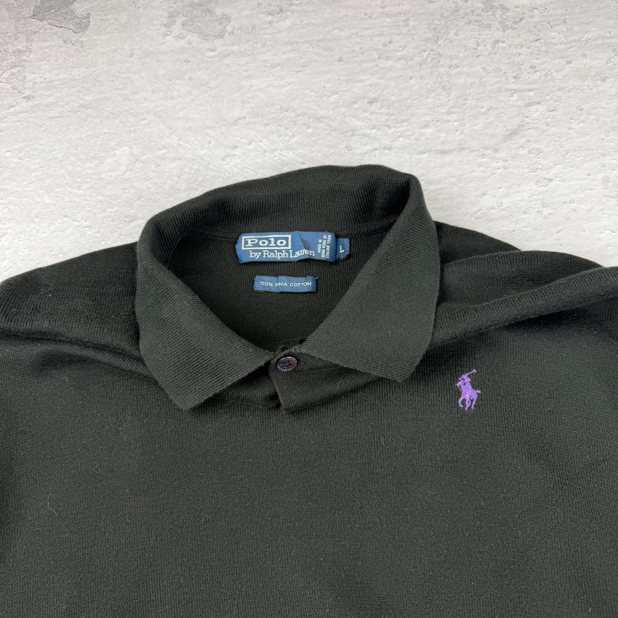 Polo Ralph Lauren Langarm Poloshirt — Schwarz — L