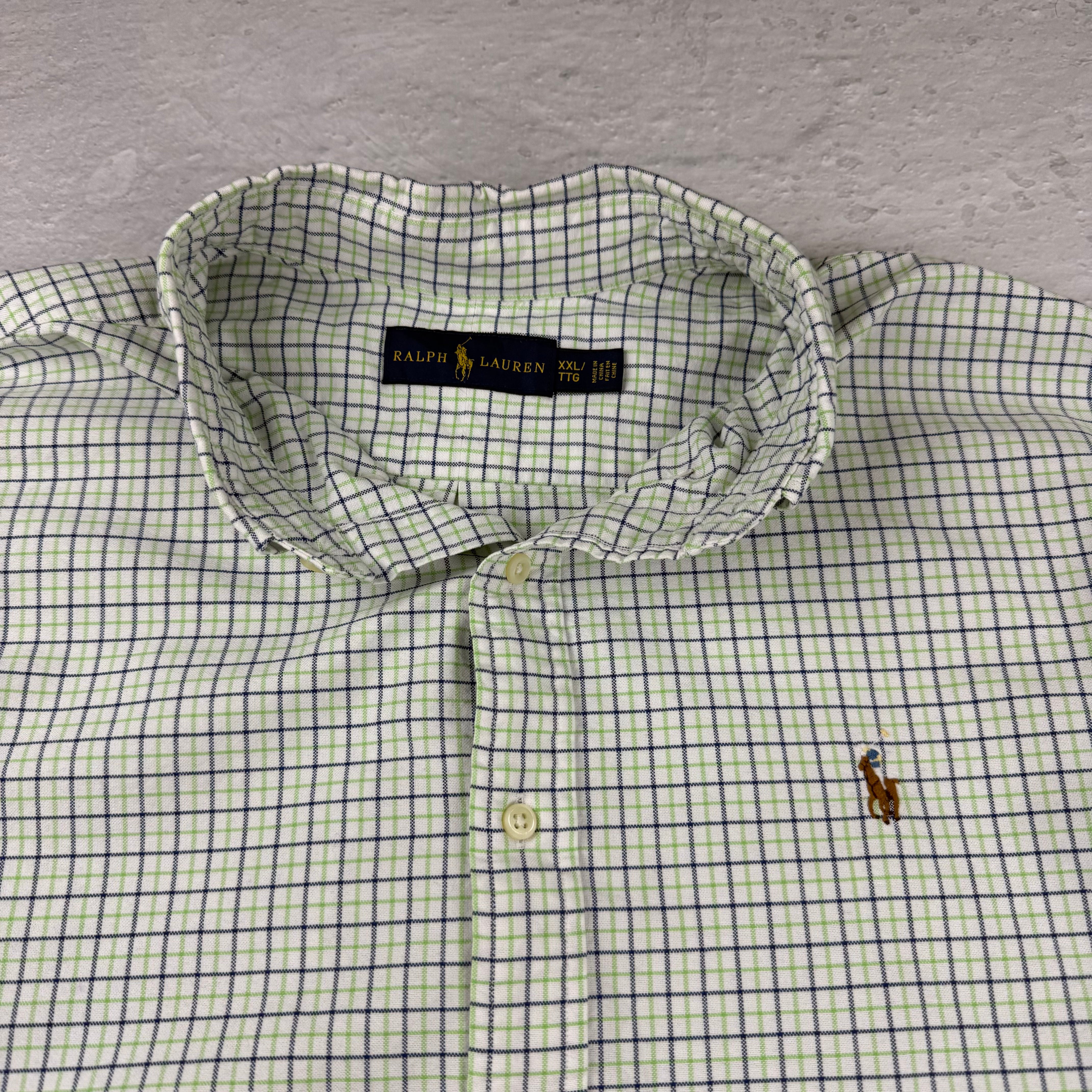 Polo Ralph Lauren Hemd Kariert — Grün/Blau — XXL