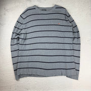 Polo Jeans Ralph Lauren Sweatshirt Gestreift — Grau/Blau — XXL