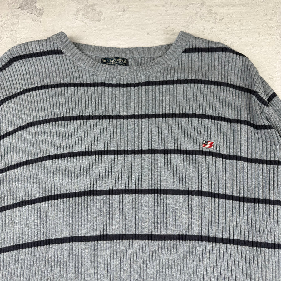Polo Jeans Ralph Lauren Sweatshirt Gestreift — Grau/Blau — XXL
