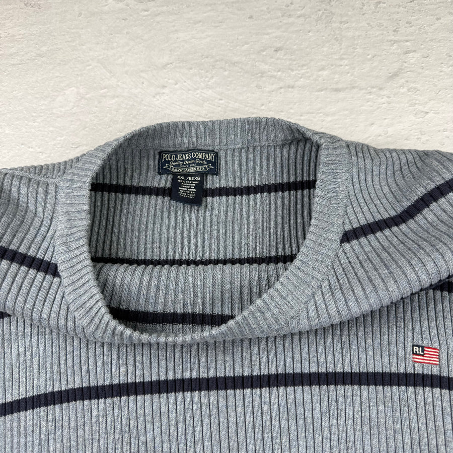 Polo Jeans Ralph Lauren Sweatshirt Gestreift — Grau/Blau — XXL