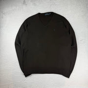 Polo Ralph Lauren V-Neck Sweatshirt — Schwarz — L
