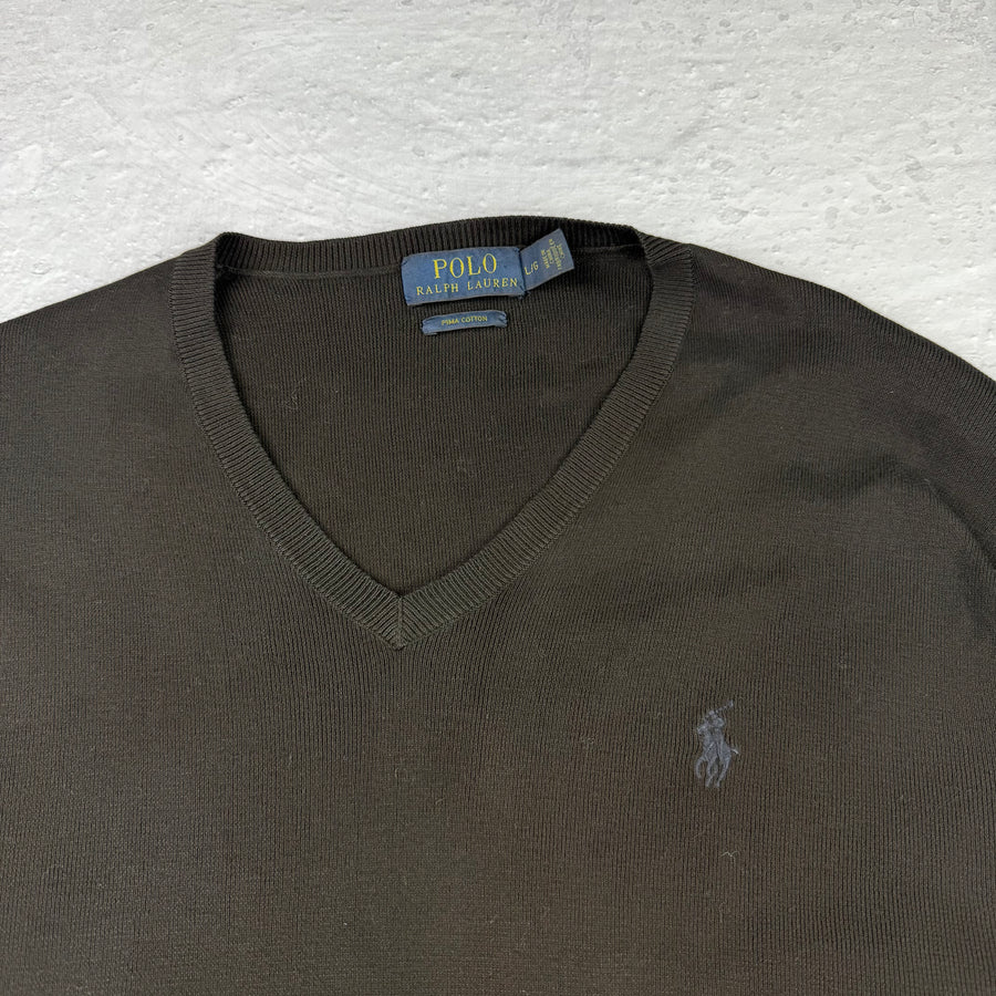 Polo Ralph Lauren V-Neck Sweatshirt — Schwarz — L