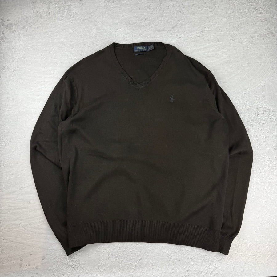 Polo Ralph Lauren V-Neck Sweatshirt — Schwarz — L
