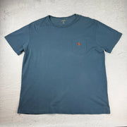 Polo Ralph Lauren T-Shirt mit Brusttasche — Blau — L