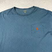 Polo Ralph Lauren T-Shirt mit Brusttasche — Blau — L