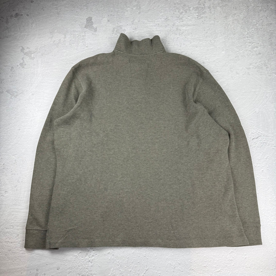 Polo Ralph Lauren Quarter-Zip Sweatshirt — Beige/Grün — XXL