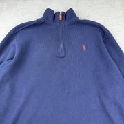 Polo Ralph Lauren Quarter-Zip Sweatshirt — Blau — M